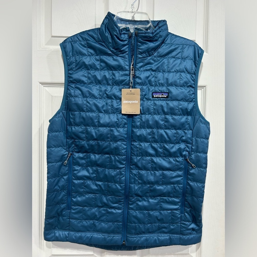 Patagonia Men's Small Nano Puff Insulated Vest Wavy Blue NWT Puffer